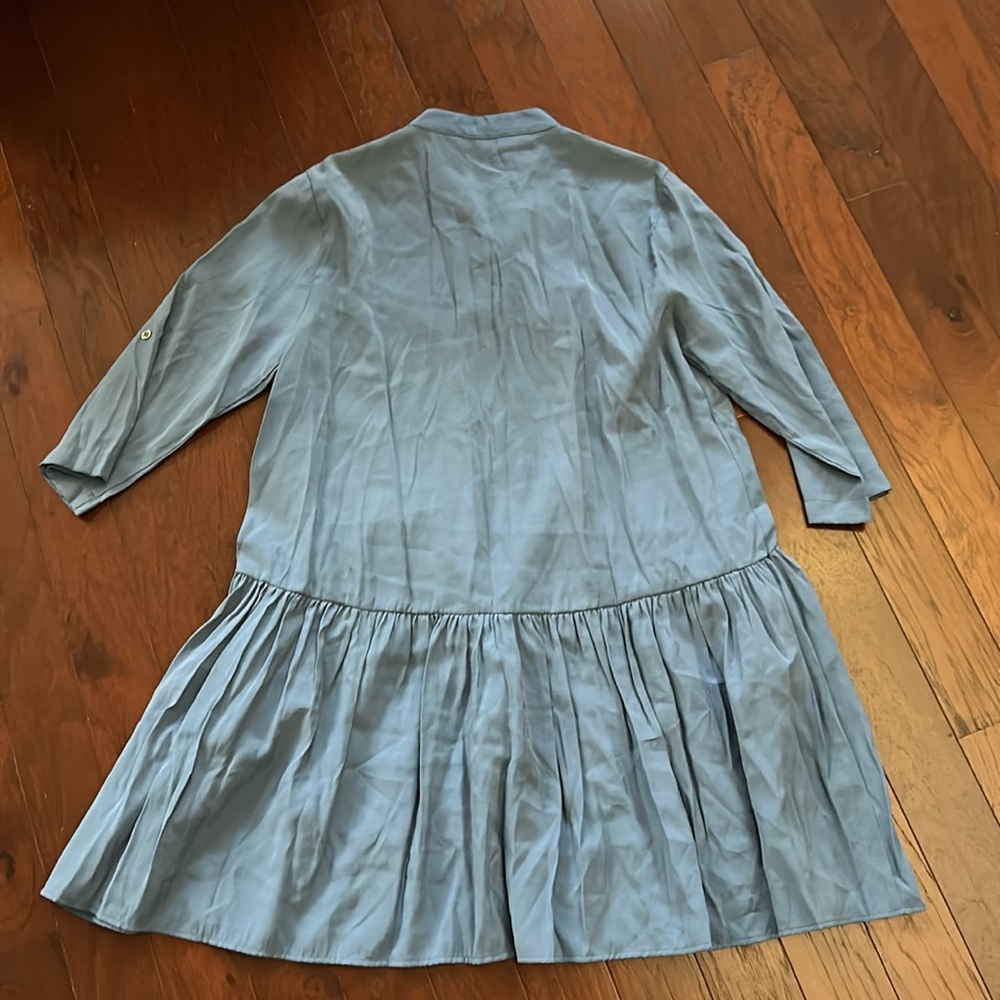 Kontatto Made In Italy NWT Blue Button Down Dress Knee Length Size S - Picture 7 of 8